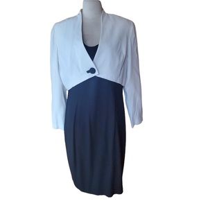 1980s Virgo II Black & White‎ Dress